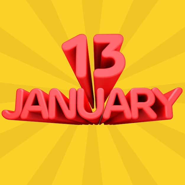 A beautiful 3d illustration with february day in gradient background