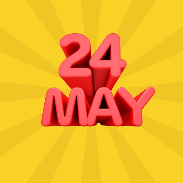 Foto una bella illustrazione 3d con il calendario del giorno di maggio su sfondo sfumato