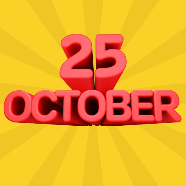 A beautiful 3d illustration with october day in gradient background