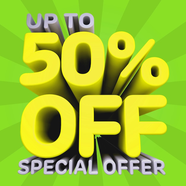 Photo a beautiful 3d illustration with sales promotion banner for big sales discount and special offer