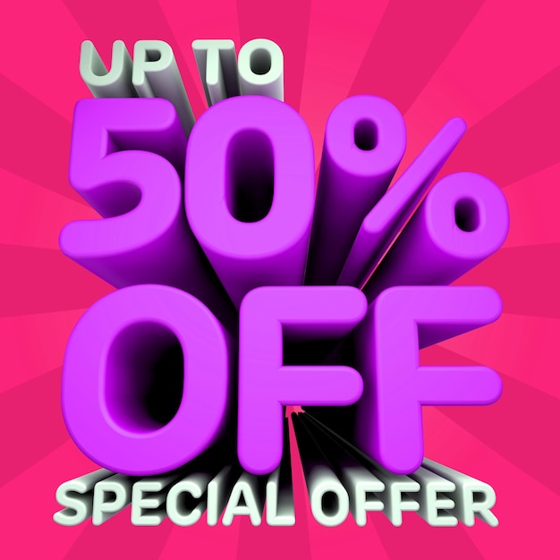 Photo a beautiful 3d illustration with sales promotion banner for big sales discount and special offer