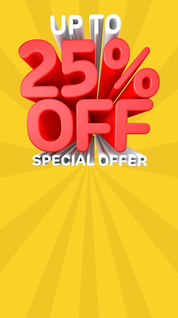 A beautiful 3d illustration with special offer discount for big sales