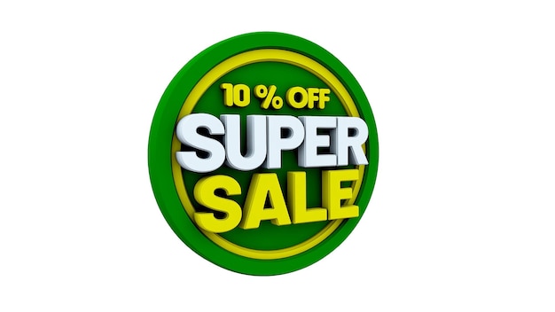 A beautiful 3d illustration with text 10 off super sale Discount for big sales