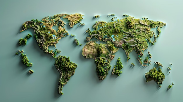 A beautiful 3D rendering of the Earth made with vibrant colors and realistic textures
