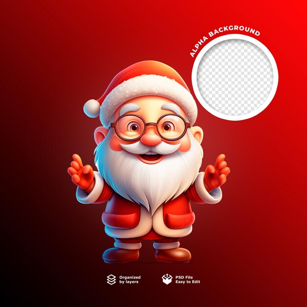 A beautiful 3d Santa Claus character