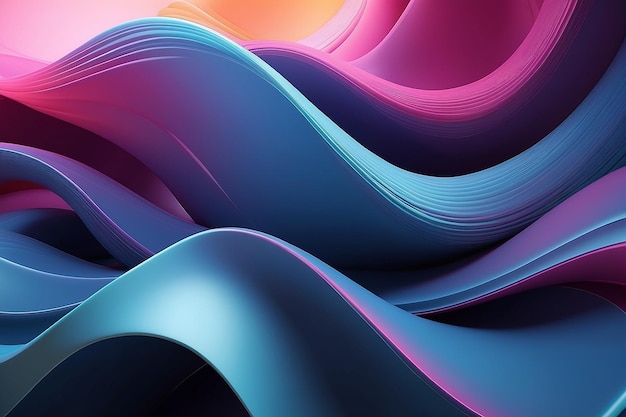 Beautiful Abstract 3D Background with Smooth Silky Shapes