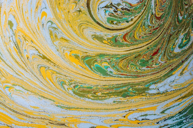 Beautiful abstract art of Ebru marbling painting techniques on water with acrylic paints