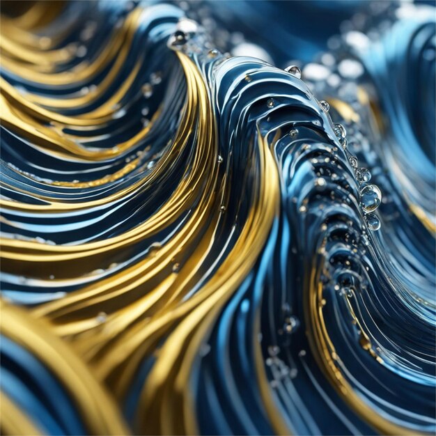 Beautiful abstract background of blue and yellow wave