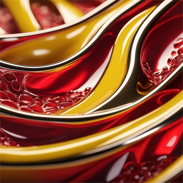 Beautiful abstract background of red and yellow waves