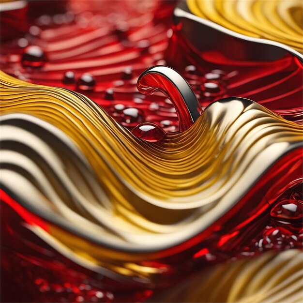 Beautiful Abstract Background Of Red And Yellow Waves