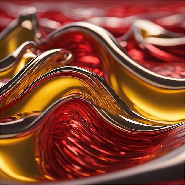 Beautiful Abstract Background Of Red And Yellow Waves