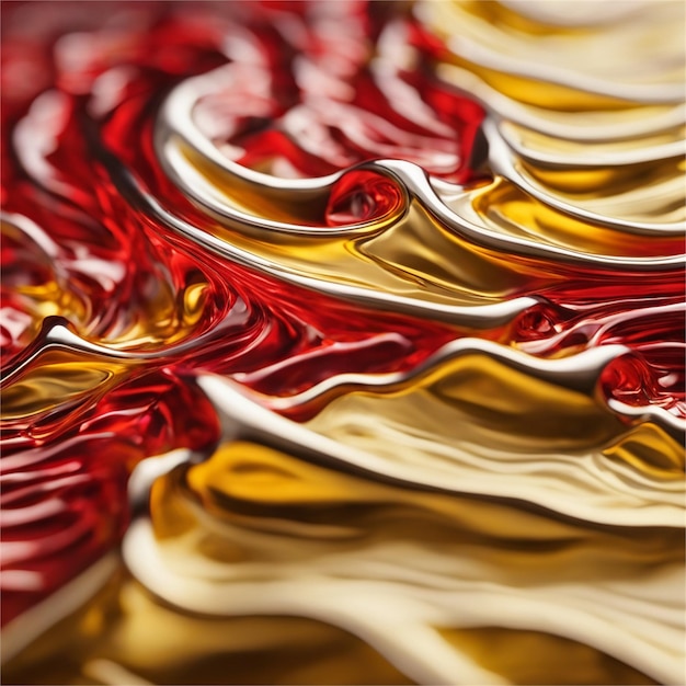 Beautiful Abstract Background Of Red And Yellow Waves