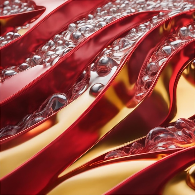 Beautiful Abstract Background Of Red And Yellow Waves