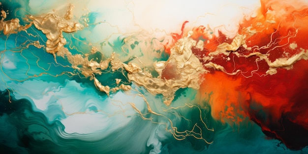 Beautiful abstract background Solor mixed acrylic paints Abstract ocean ART Natural Luxury Fluid art