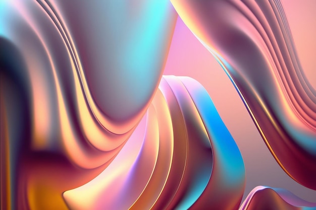 Beautiful abstract background Vivid holographic colors Iridescent backdrop Trendy design Generative AI