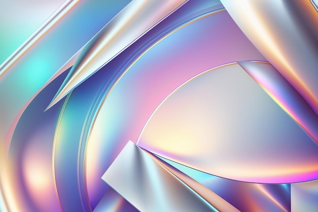 Beautiful abstract background with copy space Vivid holographic colors Iridescent backdrop Trendy design Generative AI