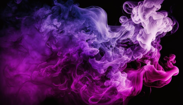 Beautiful abstract background with purple smoke texture Generative ai