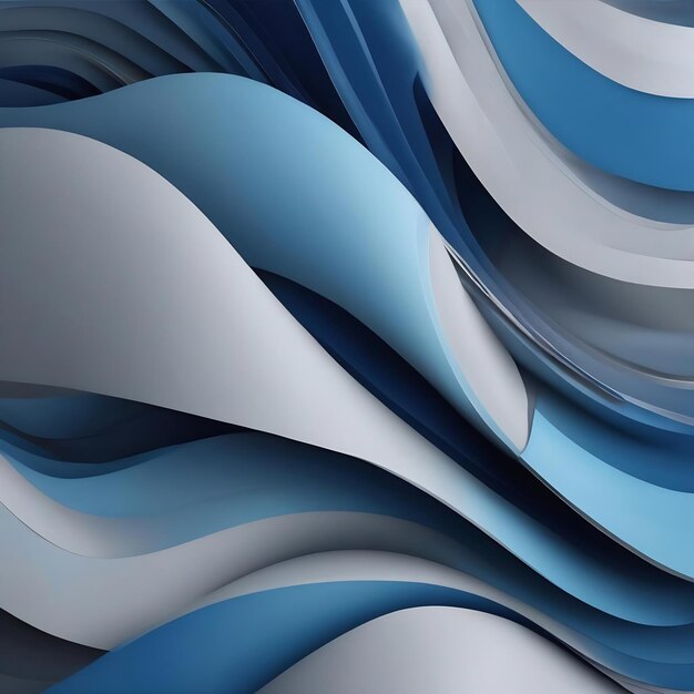 Beautiful abstract background with wavy geometric pattern in blue and gray