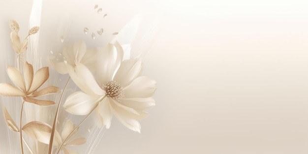 Красивый абстрактный бежево-белый прозрачный цветочный дизайн фона красивый Генеративный AI AIG32