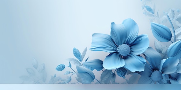 Beautiful abstract blue floral design background beautiful Generative AI AIG32