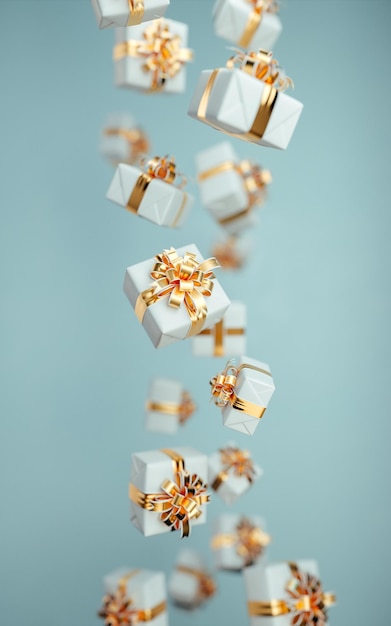 写真 クリスマス プレゼント ボックス 黒い 背景 コンセプト 3d イラスト 祝賀 カード ポスター や バナー メリー クリスマス & ハッピー ニューイヤー