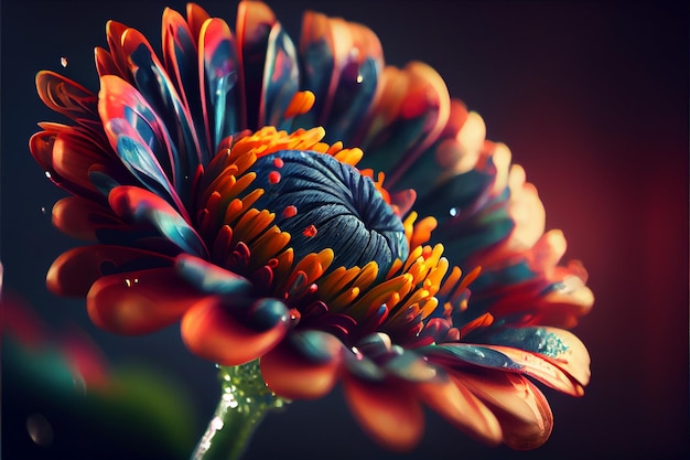 Beautiful abstract colorful flower design Generative AI