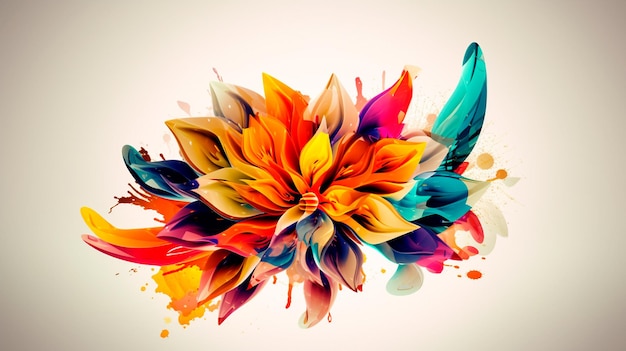 Beautiful abstract colorful flower design Generative AI