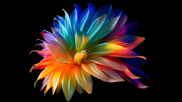 Beautiful abstract colorful flower design Generative AI