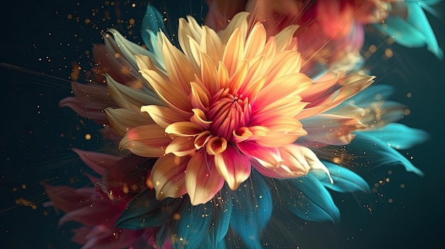 Beautiful Abstract Colorful Flower Design