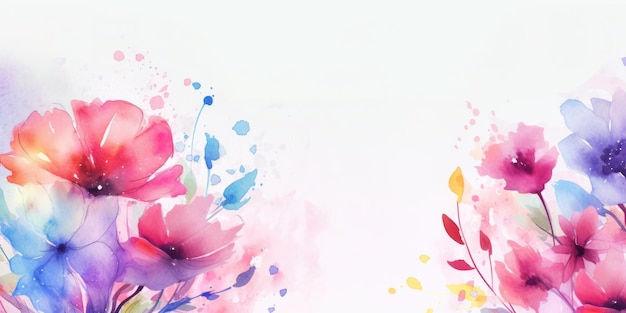 Beautiful abstract colorful watercolor floral design background beautiful generative ai aig32