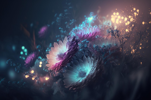 Beautiful abstract cosmic flowersxA