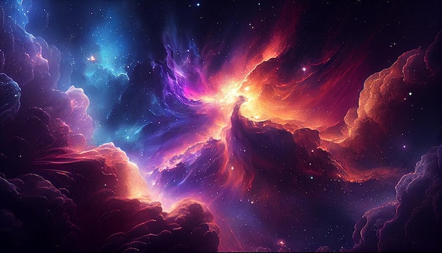 美しい抽象的な宇宙空の背景 Ai 生成画像