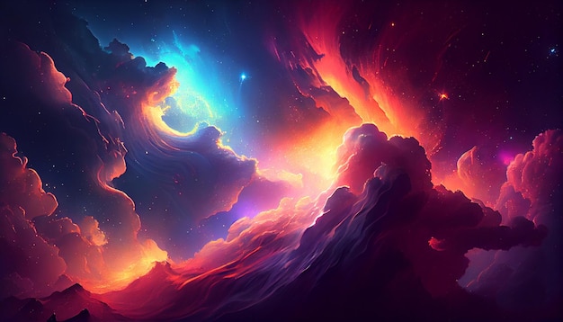 Beautiful abstract cosmic sky background Ai generated image