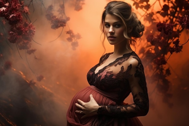 Beautiful abstract creative portrait of a pregnant woman aesthetics