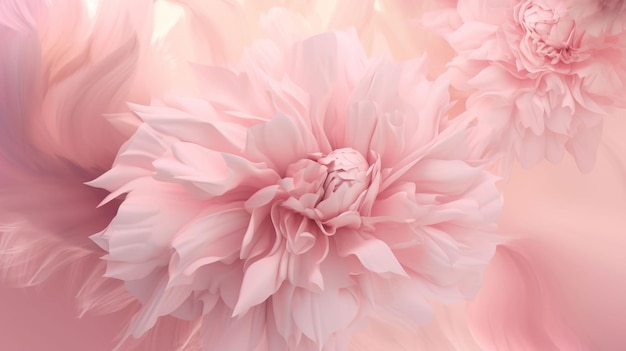 ピンクの花と美しい抽象的な花の背景 Generative Ai