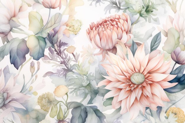 Photo beautiful abstract flower background in watercolor style