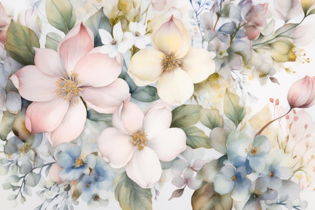 Photo beautiful abstract flower background in watercolor style