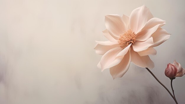 Photo beautiful abstract flower over pastel background serenity tranquility concept