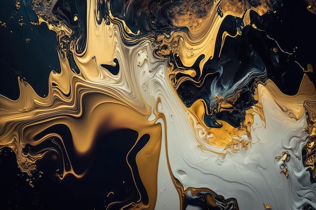 Фото Красивое абстрактное жидкое искусство фоновой текстуры чернила и золотая смешанная текстура