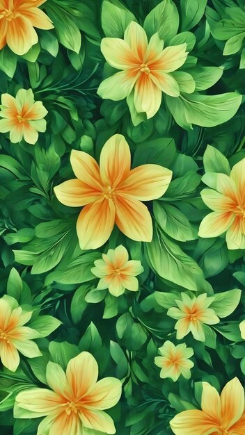 Beautiful abstract green floral design background beautiful generative ai aig32