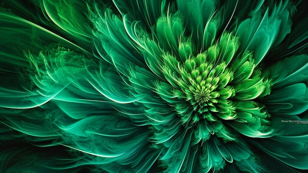 Beautiful abstract green floral design