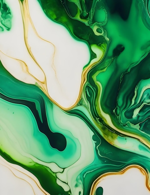 Foto bellissimo sfondo liquido verde astratto