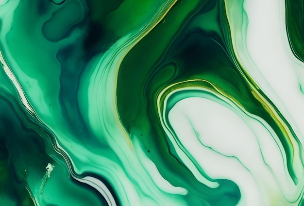 Foto bellissimo sfondo liquido verde astratto