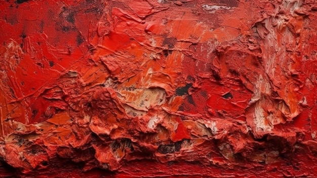 美しい抽象的なグランジ装飾的な濃い赤のスタッコ壁の背景生成 AI