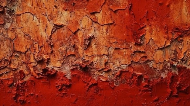 美しい抽象的なグランジ装飾的な濃い赤のスタッコ壁の背景生成 AI