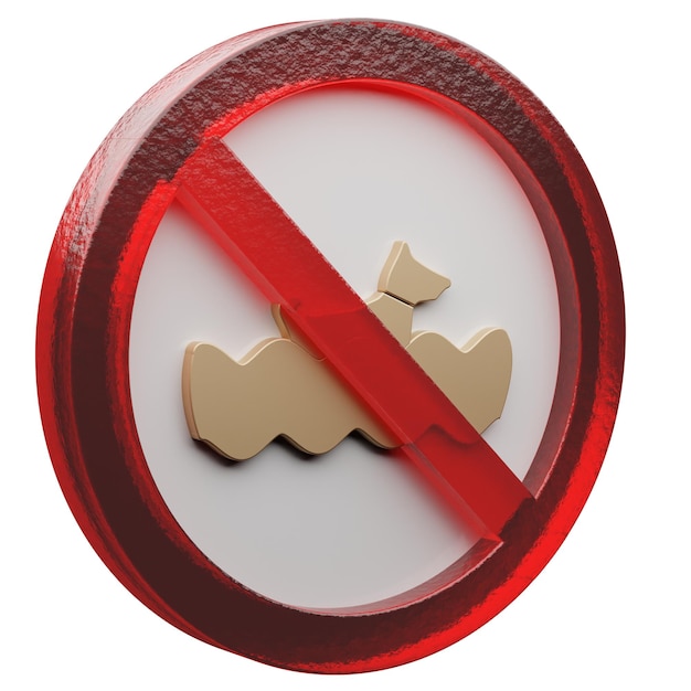 beautiful abstract illustration animal dog forbidden prohibition symbol icon on a grey background