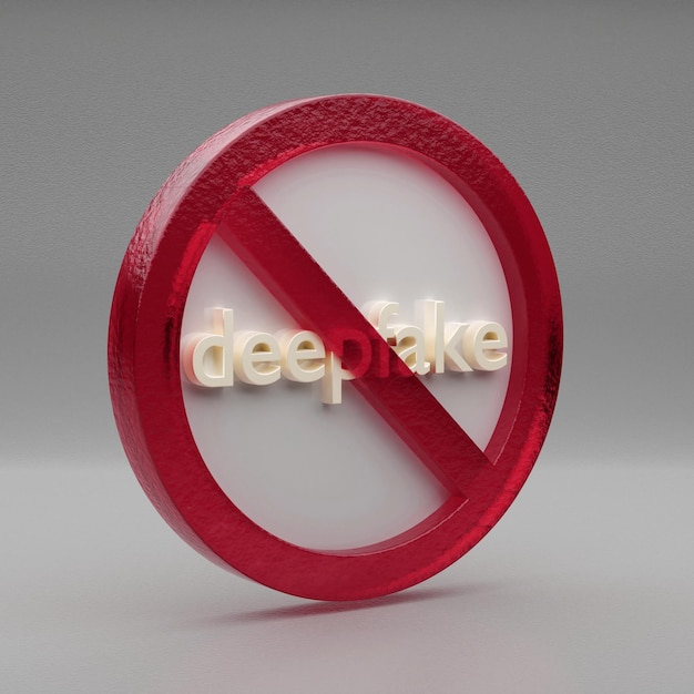 beautiful abstract illustration deepfake forbidden prohibiting sign prohibition warning symbol ic