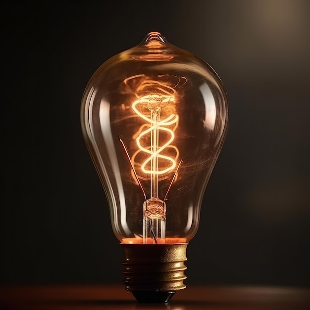 Beautiful abstract illustrations lightbulb on a background Generative ai