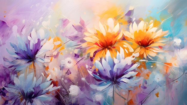 Beautiful abstract impressionistic floral design background