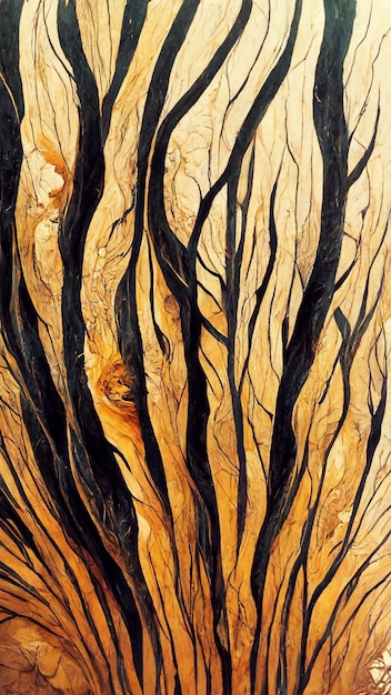 Beautiful abstract lion wood painting 3d illustration